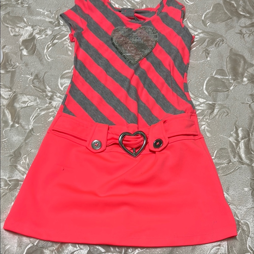 Piper Red and Gray Sleeveless A-Line Dress